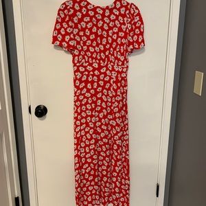 VICI floral split midi dress